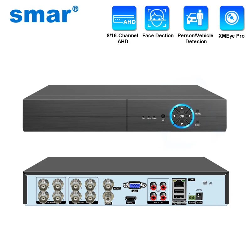 Smar 8CH 16CH 5M-N 5 in 1 Hybrid DVR Video Recorder for AHD Camera Analog Camera 5MP IP Camera P2P NVR CCTV System H.265 New 1