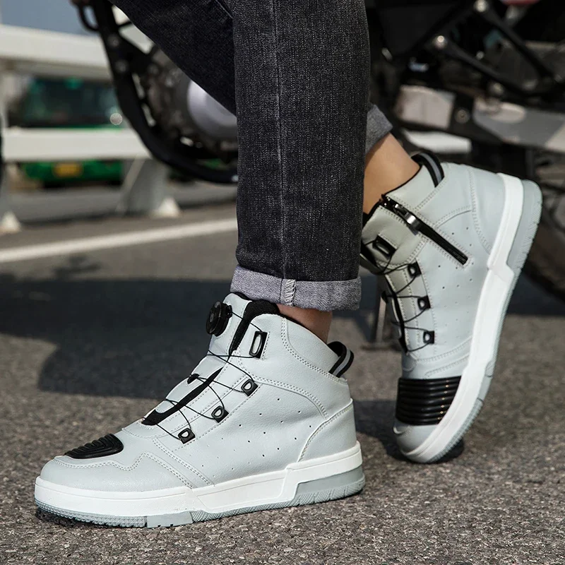 Summer New Motorcycle Boots Men Women Knight Outdoor Riding Anti-slip Spring Sneakers Shoes Bicycle Mountain Racing Road Speed 4