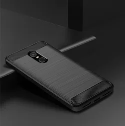 Luxueuze Schokbestendige Siliconen Case met Carbonfiber Ontwerp - Volledige Beschermende Zachte Cover