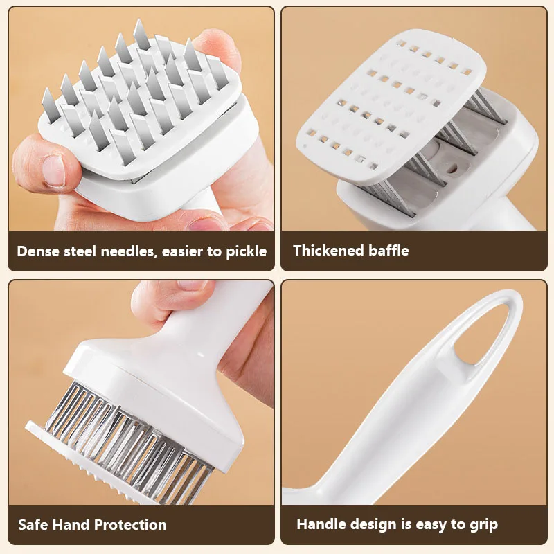 Stainless Steel Kitchen Tender Meat Needle Cooking Meat Tenderizer Tool Loose Needle Pork Chop Steak Hammer