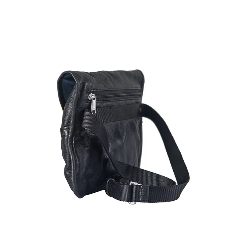 Fashion luxury genuine leather men daily outdoor chest bag casual first layer cowhide black sports lightweight messenger bag