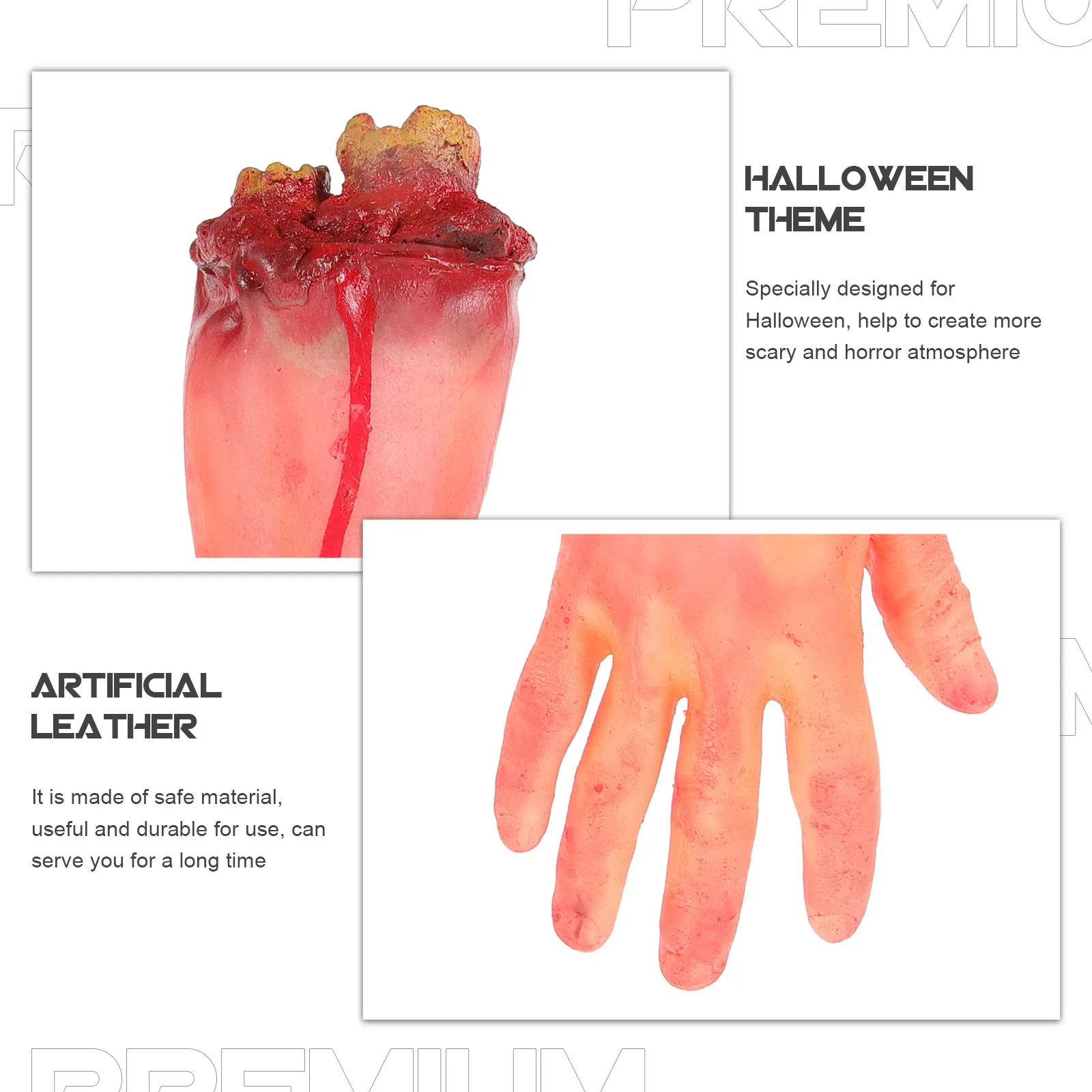 2개입 무서운 부러진 손 모형, 사실적인 가짜 잘린 팔, 할로윈 공포 파티 장식, 장난 소품, 유령의 집 분위기 연출
