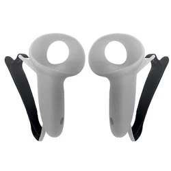 Premium Anti-Drop Silicone Controller Grips with Hand Strap - Ideal VR Accessory and Holiday Gift (Gray)