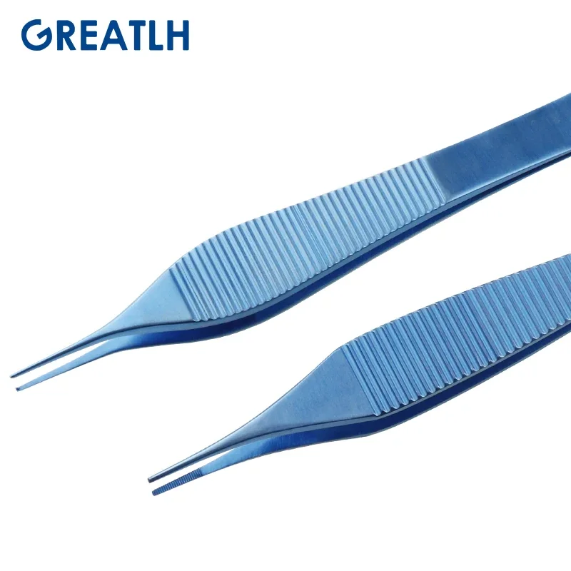 Titanium Adson Tissue Forceps Eye Surgery Tweezers Serrated Tips/Teeth Ophthalmic Autoclavable Surgical Instruments 1pcs capsulorhexis forceps,ophthalmic tool,plastic surgery tool
