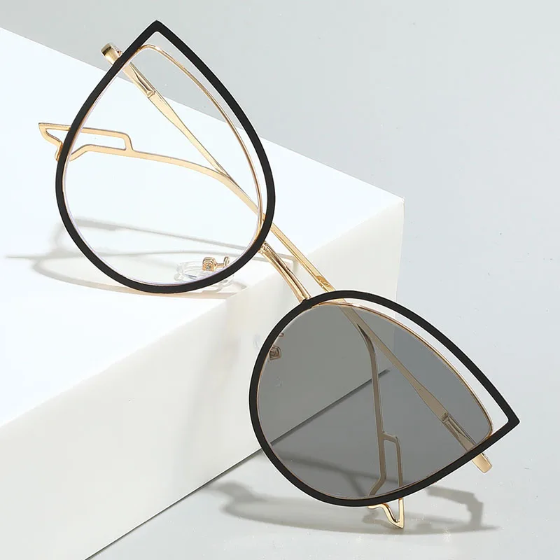 Stylish Photochromic Cat Eye Eyeglasses with Blue Light Blocking Technology