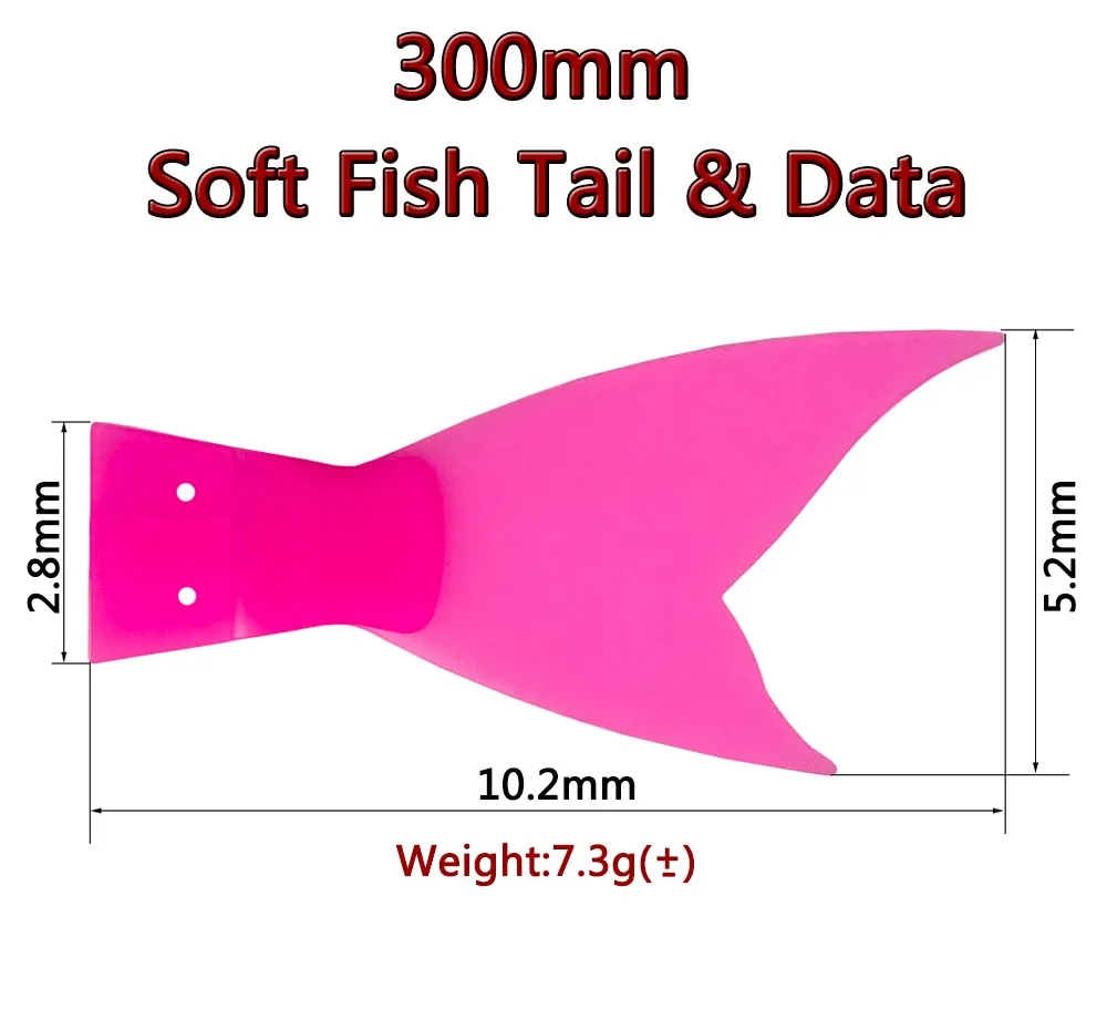 1 pz 300mm snodato Bait coda di ricambio per Gaint Bait Tough Japan Silicone Plastic Construction per una durata estrema