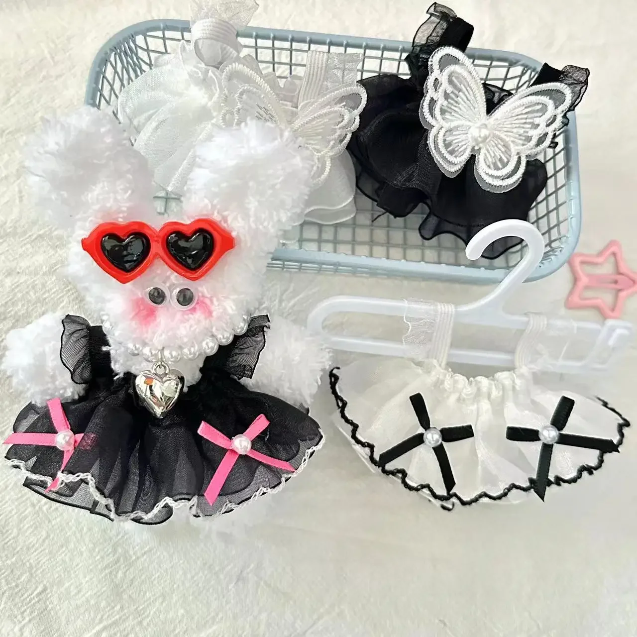 Doll Handmade Accessories 10-15CM Doll Clothes Top Quality Bow Princess Dress For DIY Cotton Plush wire Dolls Decorate Children's Gift