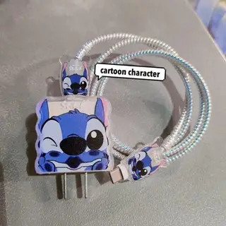 18W/20W Charger Protective Case Cartoon Stitch Cable Protector for iPhone 16 15 Charging Cable Data Charger Rope Cable Winder - Image 14