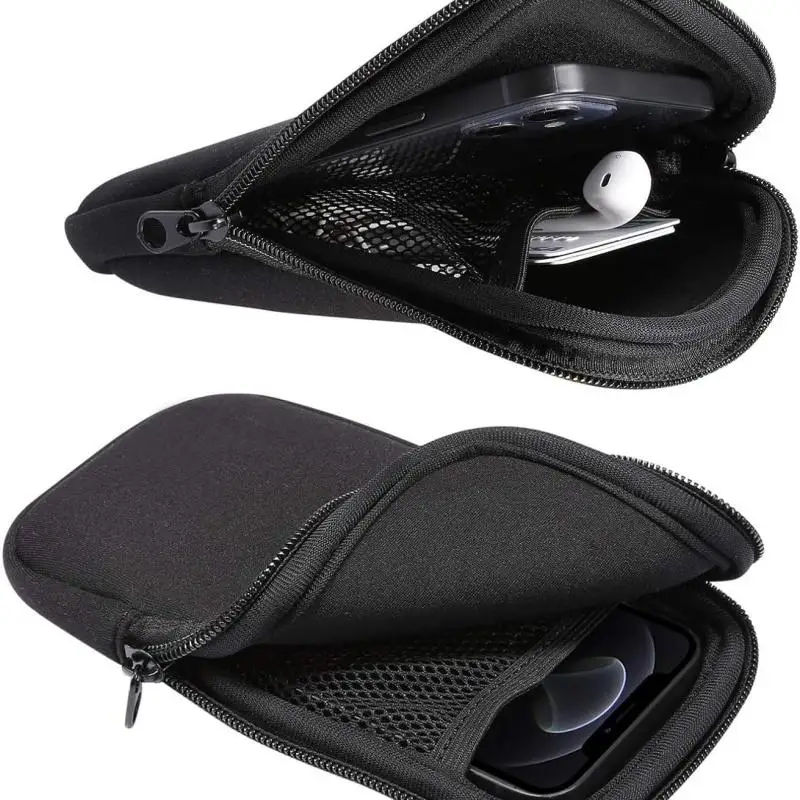 Compact Neoprene Phone Pouch with Lanyard - Shockproof Waterproof Storage Bag