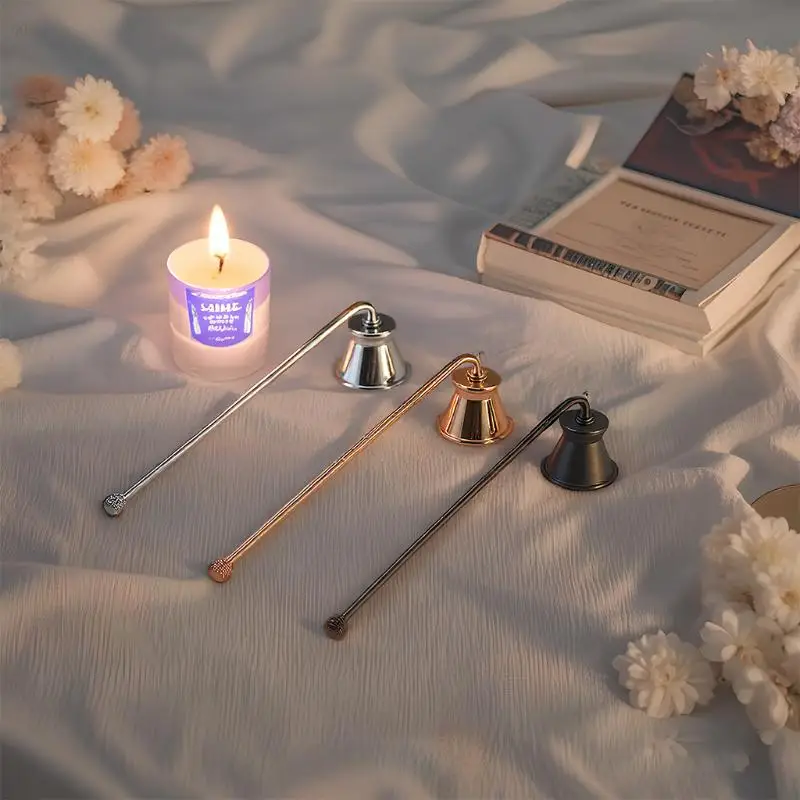 19CM/23CM Candle Damper Candle Stainless Tool Long Handle Bell Extinguisher AccessWicks Out Steel Extinguish Putting Accessories