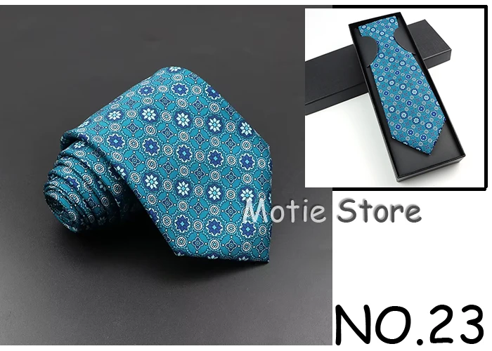 Modische Seidenkrawatte für Herren mit Box, weiche Neuheitskrawatte, blau, grün, orange, Farbe, Krawatte für Männer, gepunktete Blumenfliege, Hochzeit, Geschäftsgeschenk – Detail 7