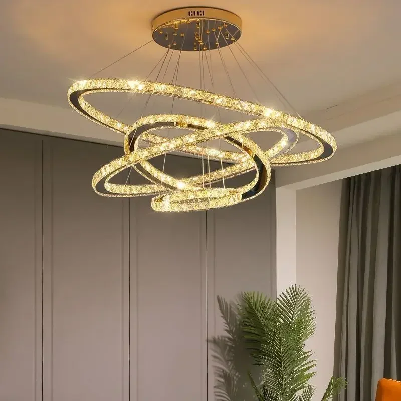 

Crystal Chandelier For Staircase Living Room Apartment Lobby Exhibition Hall Winfordo Pendant Lamp Lighting