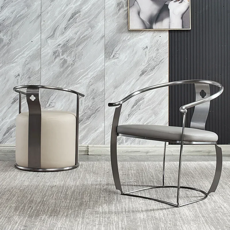 Modern Luxury High-back Chair Office Home Leisure Chair Bedroom Makeup Stool Tea Guest Table