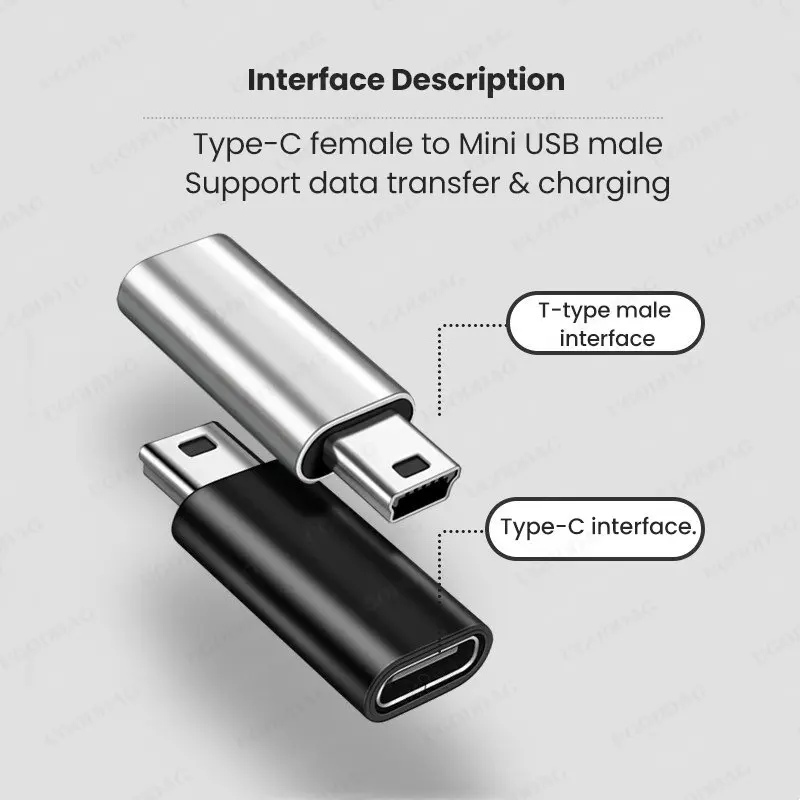 Mini Usb Naar Type C Adapter 5 Pin Male Mini Usb Naar Female Usb Type C Data Overdracht Connector Voor gopro MP3 Camera Pc Conventer