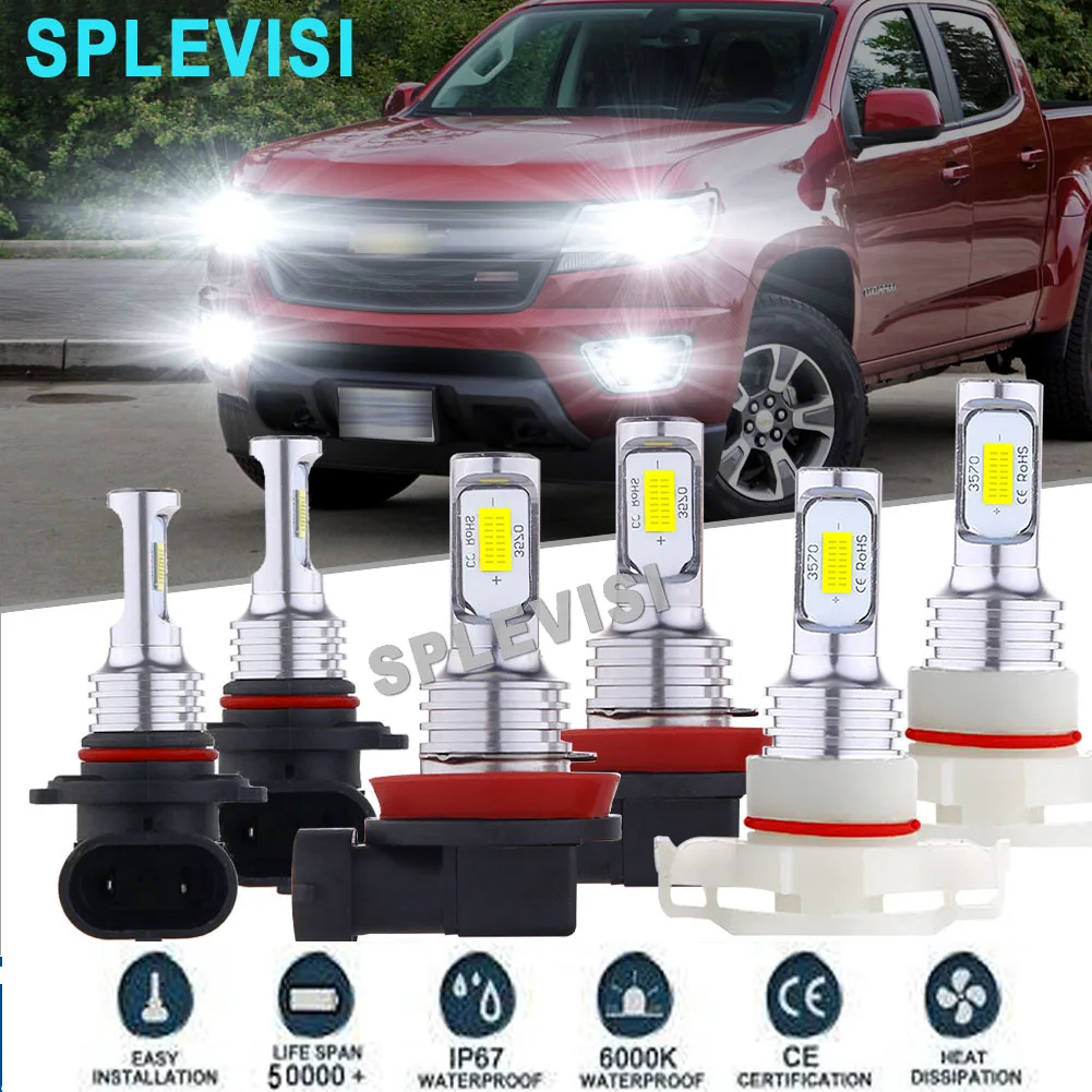 LED-Headlight-Fog-Light-Hi-Low-Beam-Bulb-White-For-Chevrole-Colorado ...