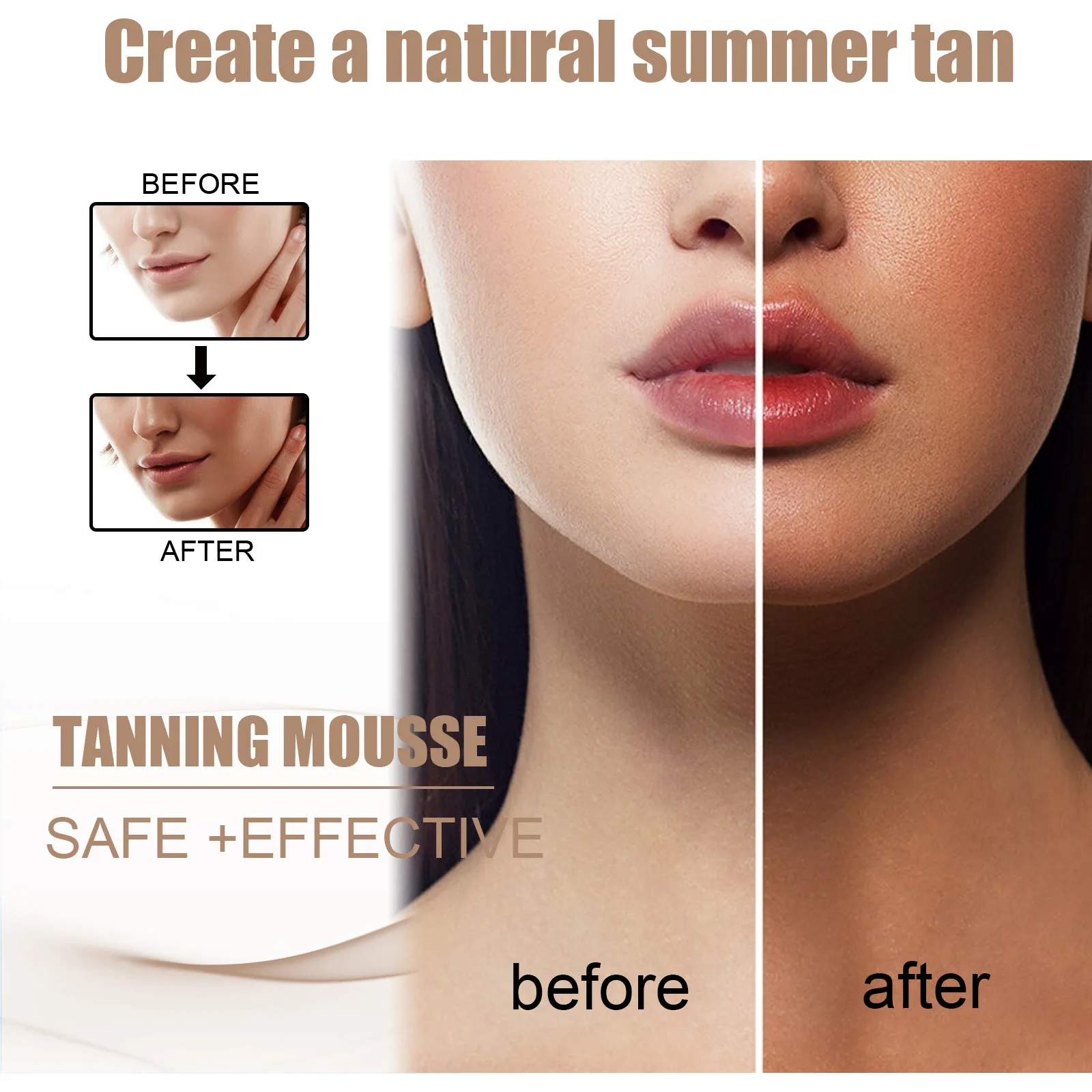 Tanning Bronzer Spray Long Lasting Outdoor Sun-free Organic Body Self Tanner Lotion Quick Deep Sunless Looking Tan Mousse Mist