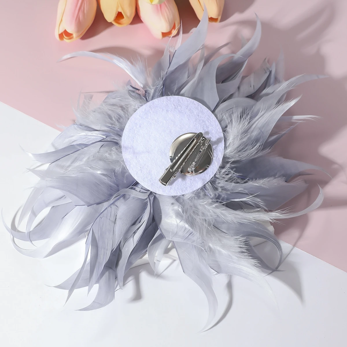 20CM French Style Handmade Multicolor Feather Flower Big Brooch for Women Luxury Exquisite Fashion Lapel Pin Party Cloth Jewelry