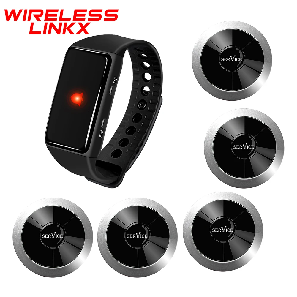 Wireless Watch Pager Caregiver System SOS Call Button Nurse Calling Alert Patient Help System for Home Personal Attention