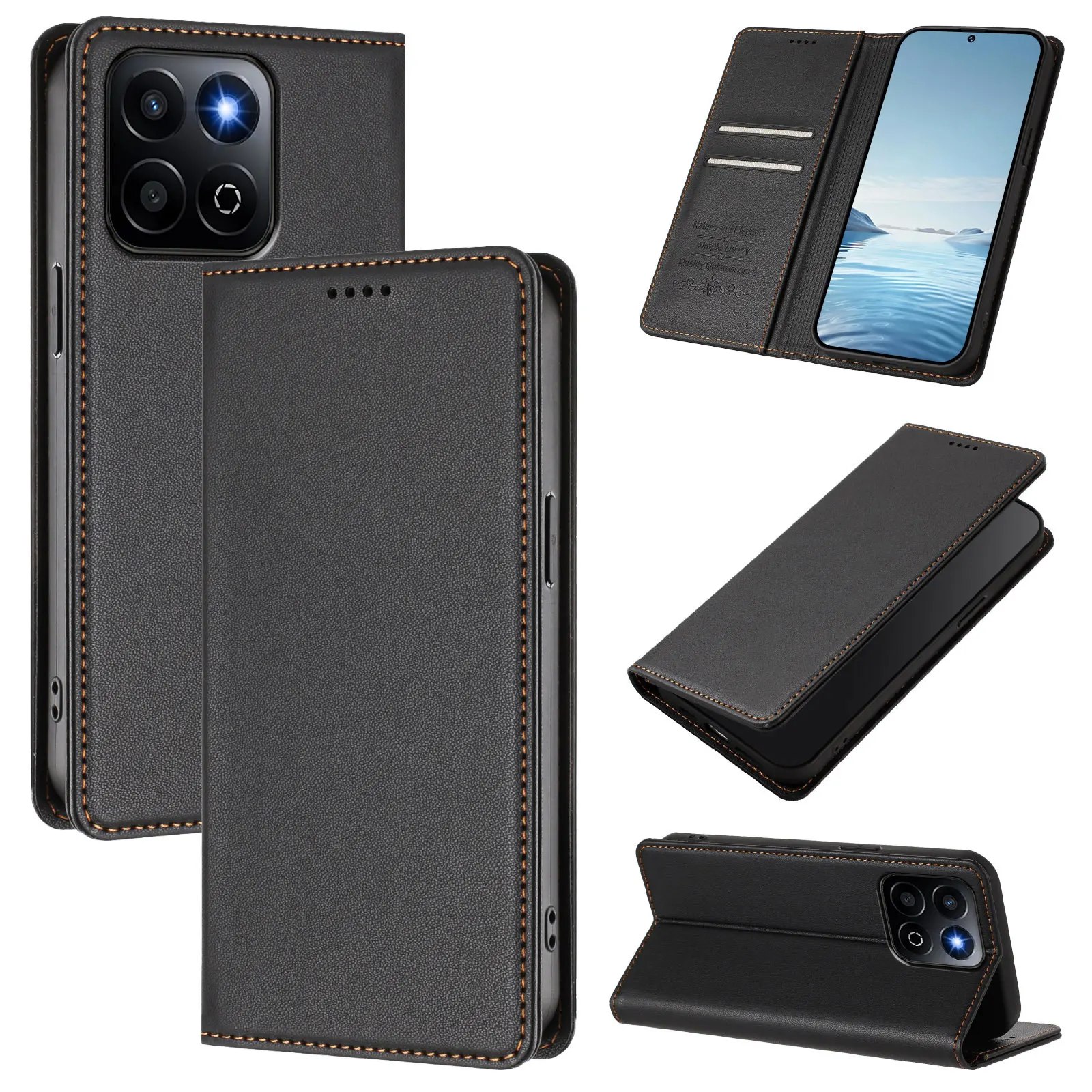 Magnetic Flip Leather Wallet Case - Stylish Back Cover