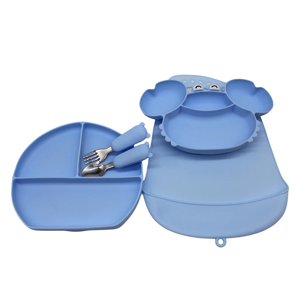 5-Piece Silicone Tableware Set with Free Name Engraving Creative gifts tailored for boys and girls