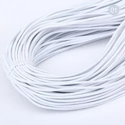 Vibrant 2mm Round Elastic Band - Premium DIY Sewing Accessory (5 Meters) - 5m (White)