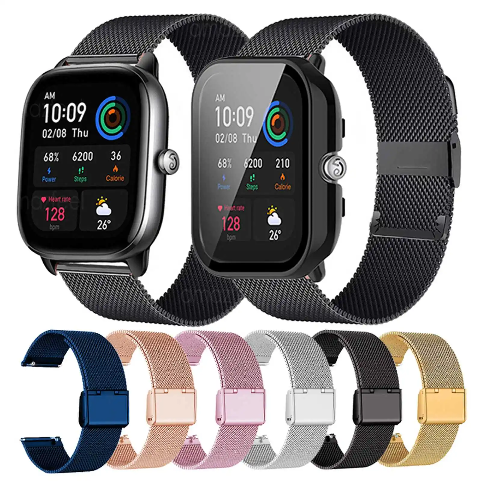 

Ремешок 20 мм для Amazfi GTS 4 Mini Band с защитой, металлический браслет для amazfi gts 4 mini, аксессуары для смарт-часов