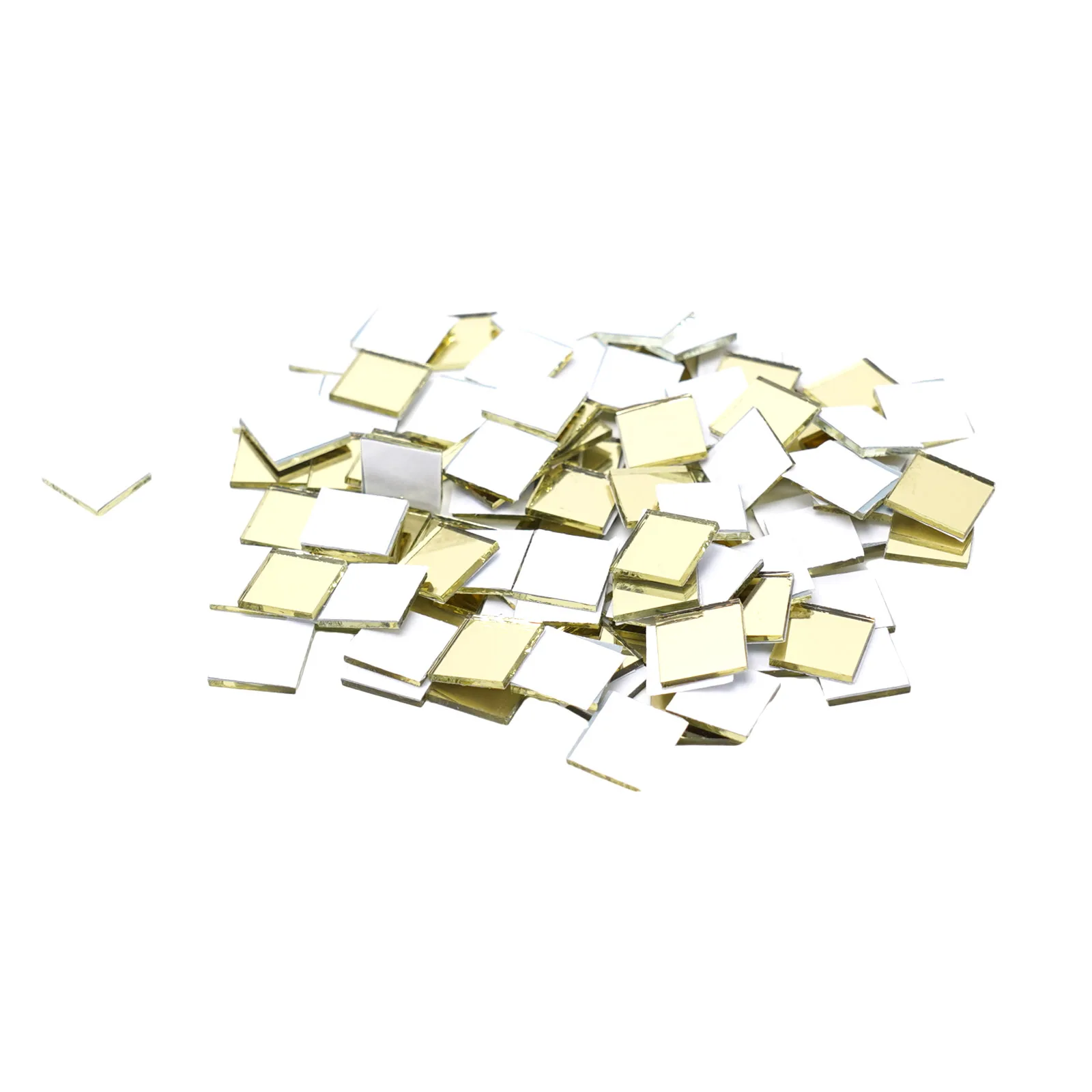 Glass Mosaic Tiles 100PCS Small Square Mirror Wall Stickers DIY Craft Supplies