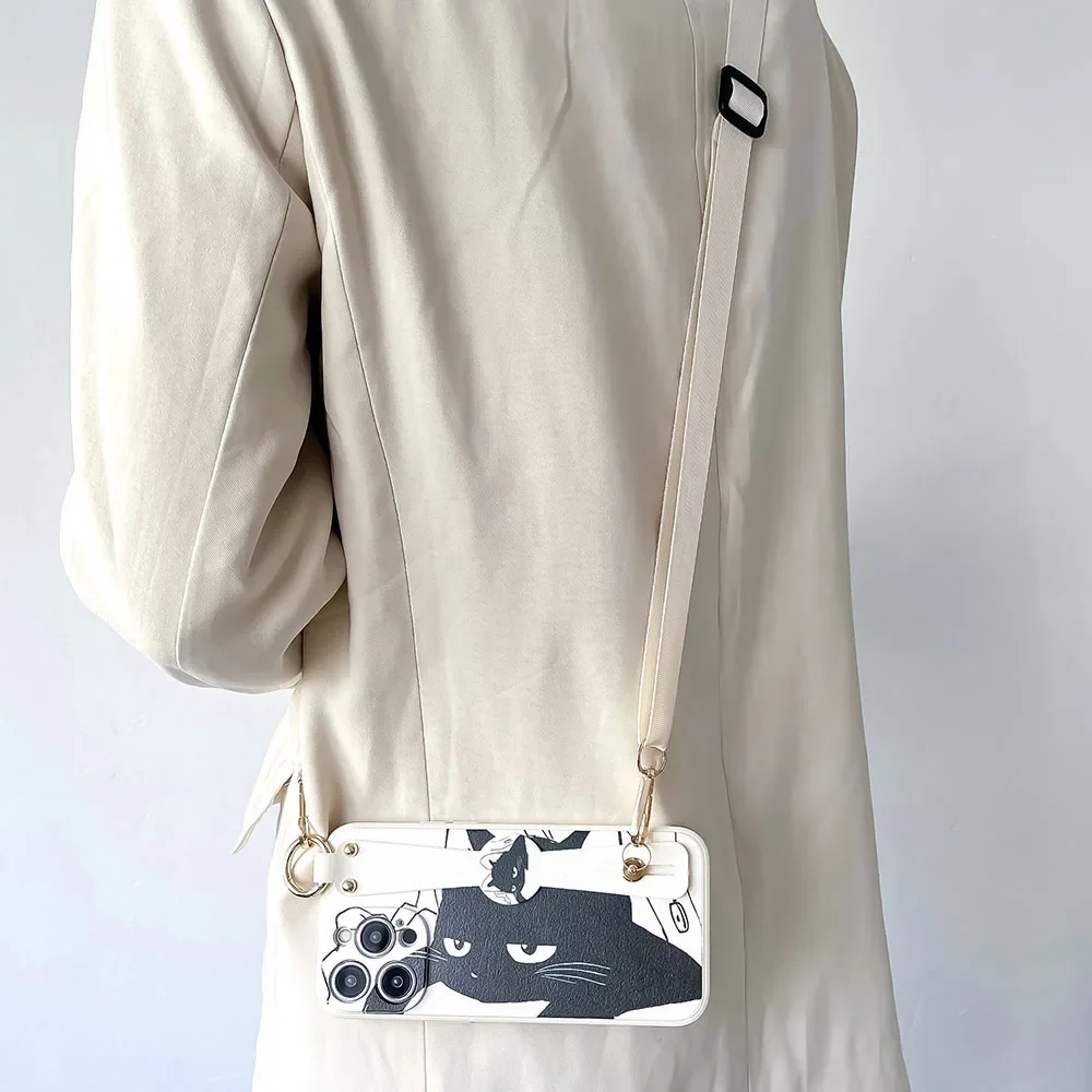 SoCouple Cat Neck Lanyard Wrist Strap Holder Phone Case Cover