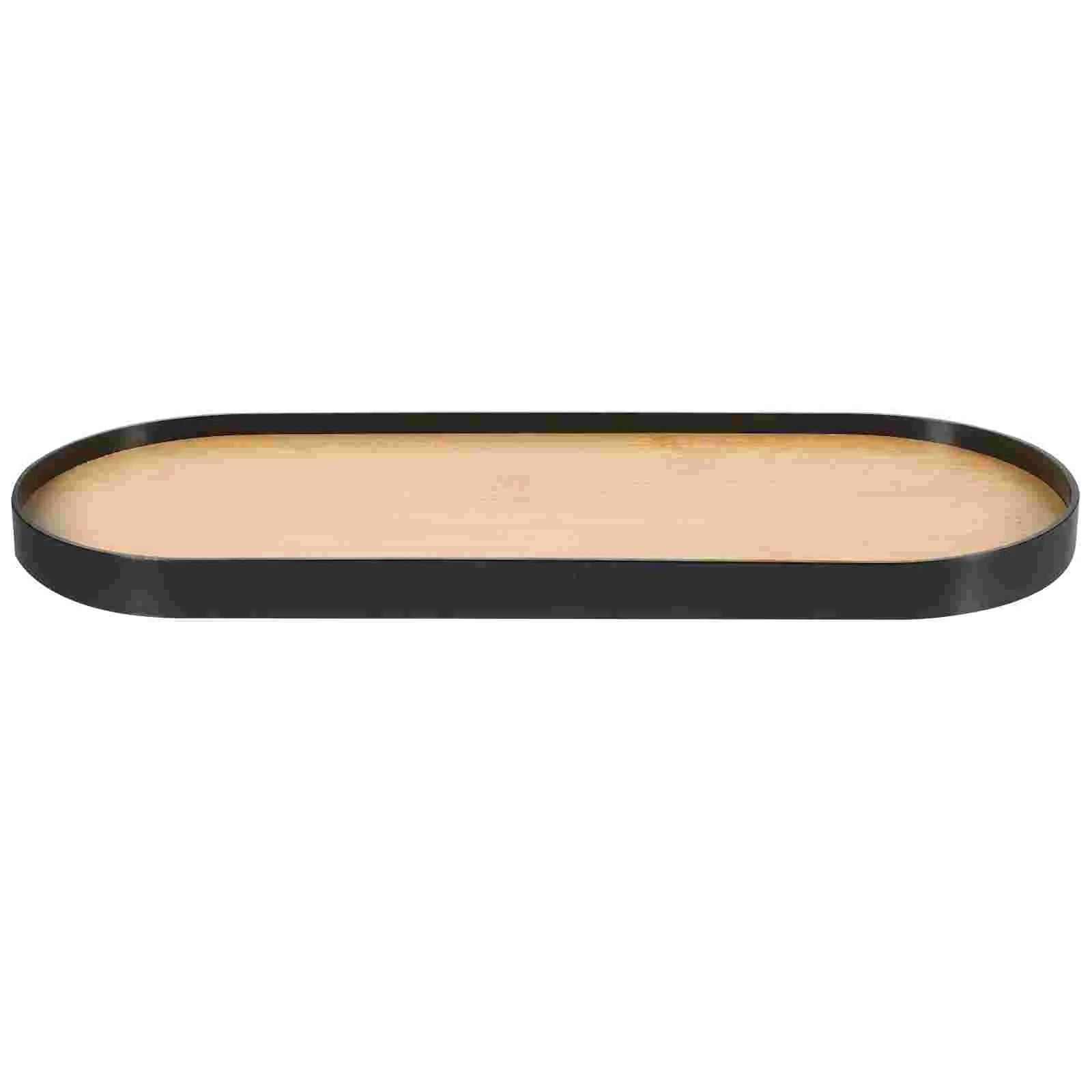 

Multipurpose Oval Storage Tray Ring Dish Bathroom Counter Bamboo Makeup Jewelry
