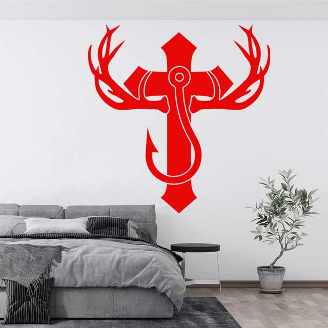 Art Cross Hunting Fishing Wall Sticker Adventure Hunter Life Hunting Ground  Home Holiday House Decoration Vinyl Wall Decal S15 - Wall Stickers -  AliExpress
