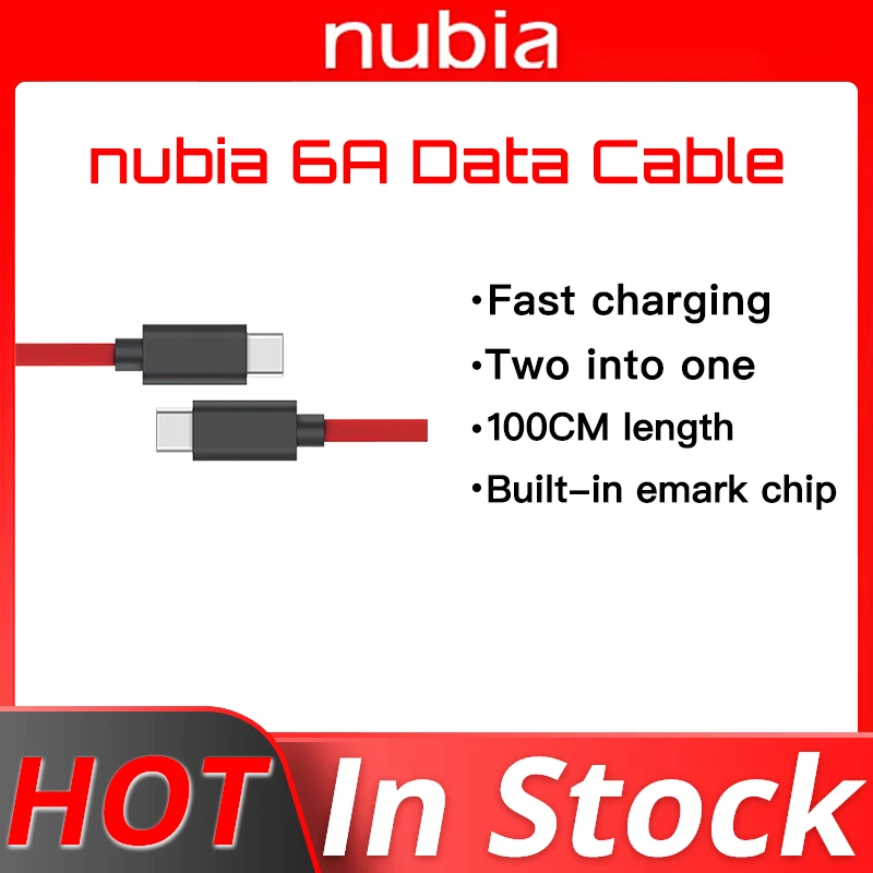 

Оригинальный кабель для передачи данных Nubia 6A PA1002 Type-C к Type-C 1 м аксессуары для быстрой зарядки NUBIA