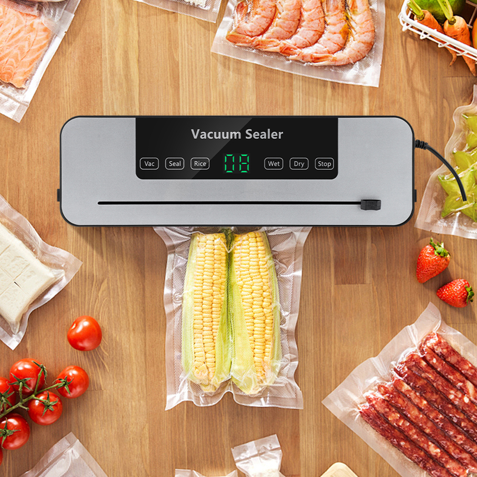 110-220V Portable Electric Vacuum Sealer Machine Automatic Food Preservation Storage Dry/Moist Vaccum Packing For Home Use