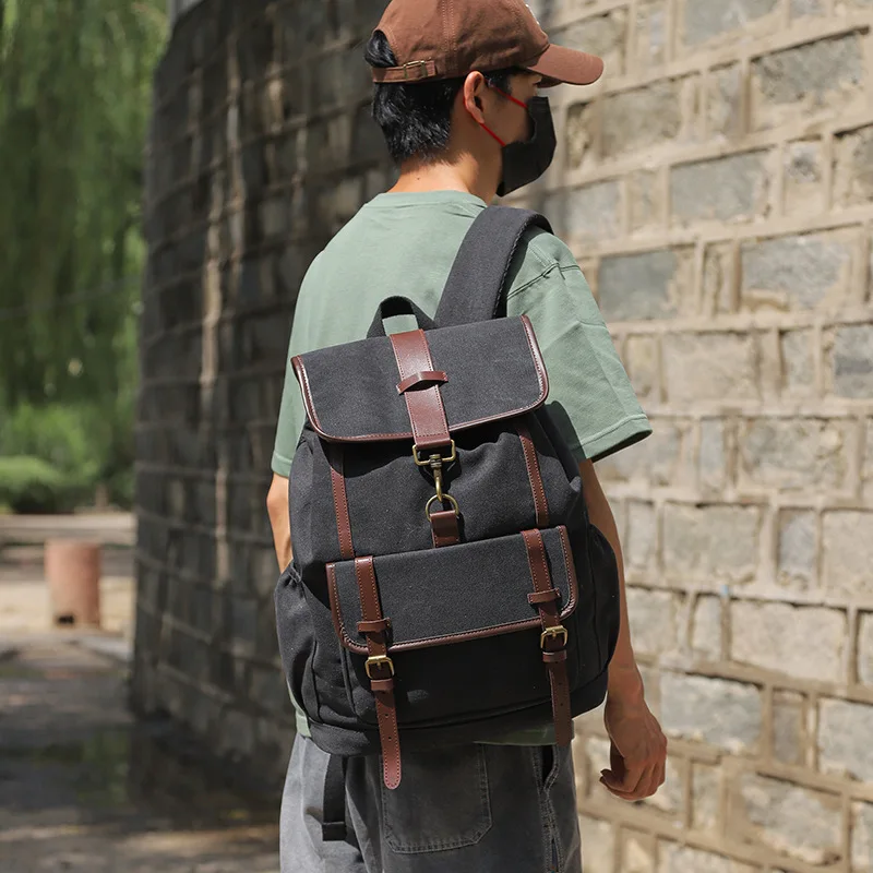 PKUVDSL Canvas Backpack, SERIES Vintage Canvas Backpack Hiking Daypacks  Computers Laptop Backpacks Unisex Casual Rucksack Bookbag Mountaineering  Bag