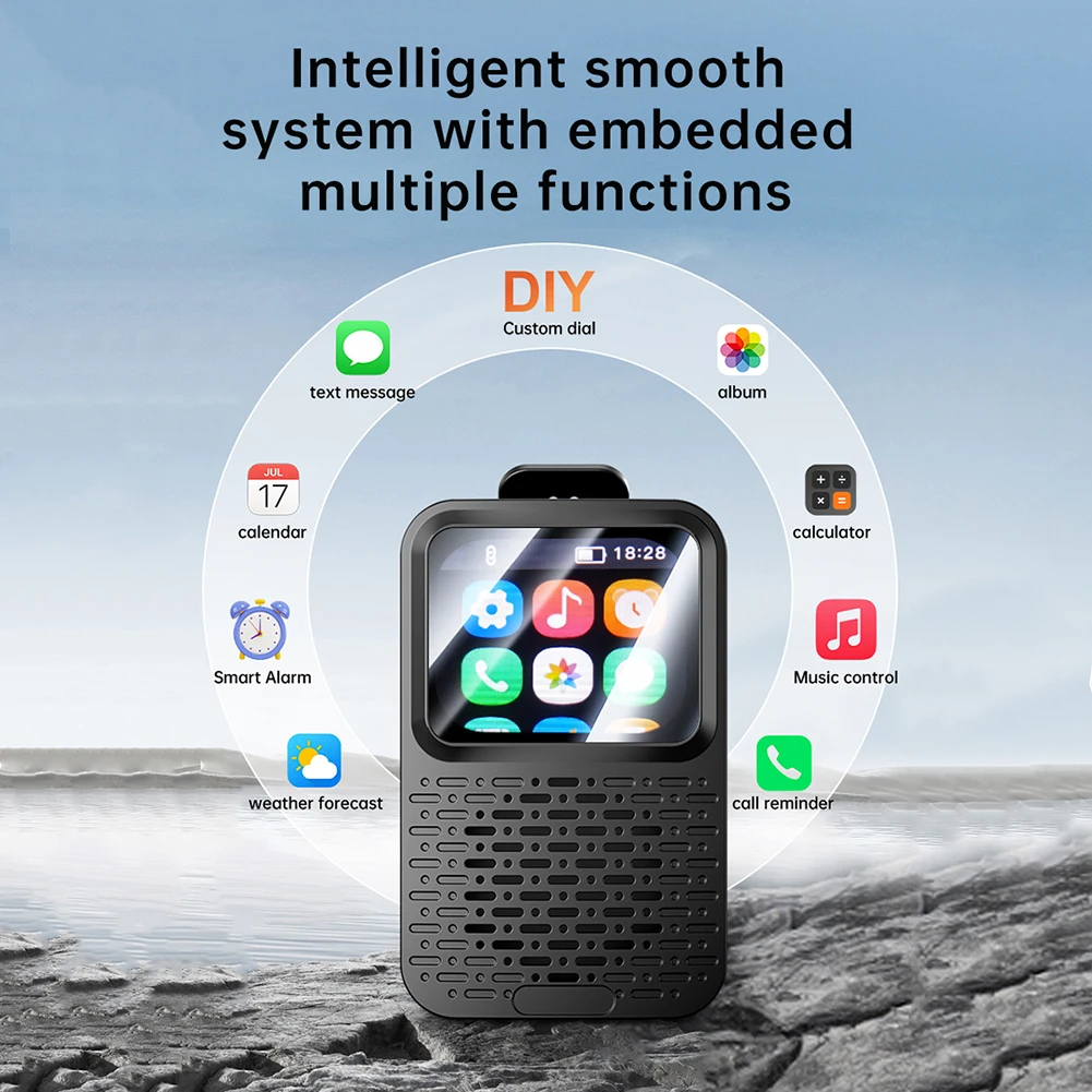 V9 Wearable Bluetooth Speaker with Multifunctional Calendar,Weather,Alarm Clock IPX5 Waterproof Touch Screen Smart Music Player