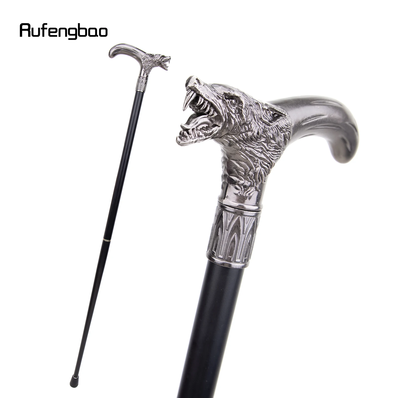 Wolf Head Biting Walking Cane Fashion Decorative Walking Stick