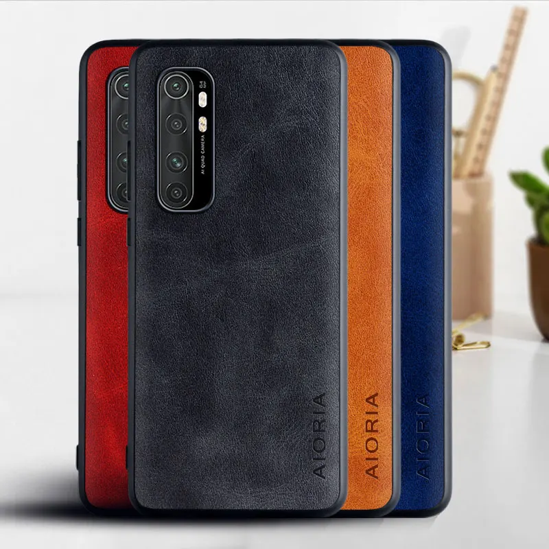 Case for Xiaomi Mi Note 10 Lite Pro Luxury Vintage leather cover