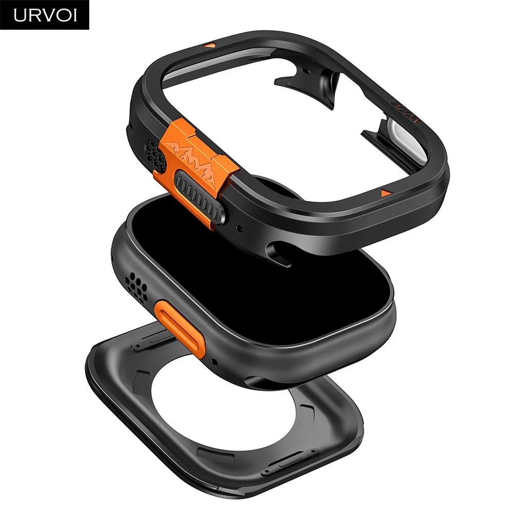 URVOI Alpine Case: Premium Metal Alloy Hard Bumper for Ultimate Protection in Natural Black