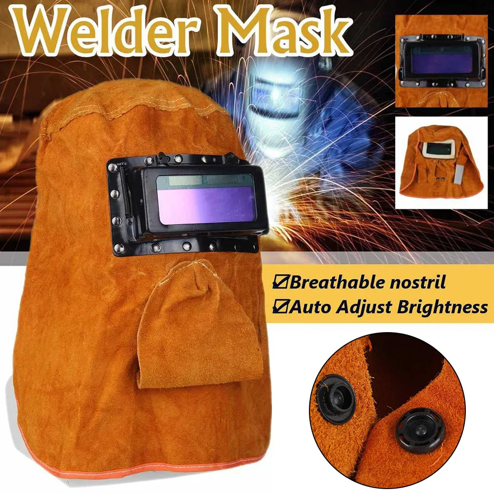 Solar Auto Dimming Filter Lens Welder Leather Cover Welding Helmet Mask For Eye Nose Protection Welding Tool Accessories - Image 6