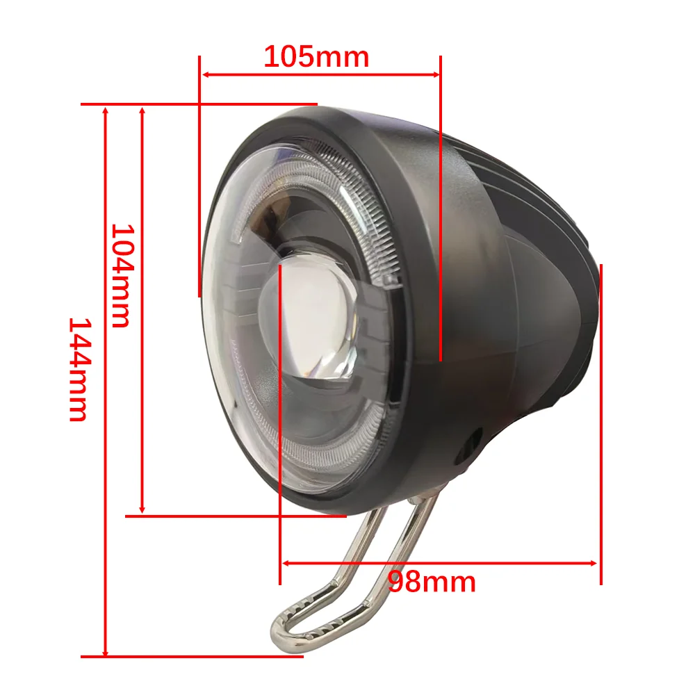 Phare LED Puissant Pour Vélo électrique Area Ride X52v - 12v à 80v - Noir