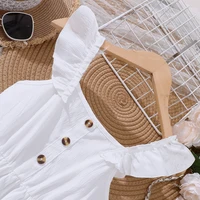 Nouvelle robe blanche à volants pour filles au printemps et en été 3
