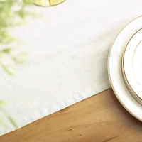 Solid Colour 100% Cotton Table Runner Event Party Supplies Simple Elegant Fabric Decor Placemat for Holiday Wedding Christmas 4
