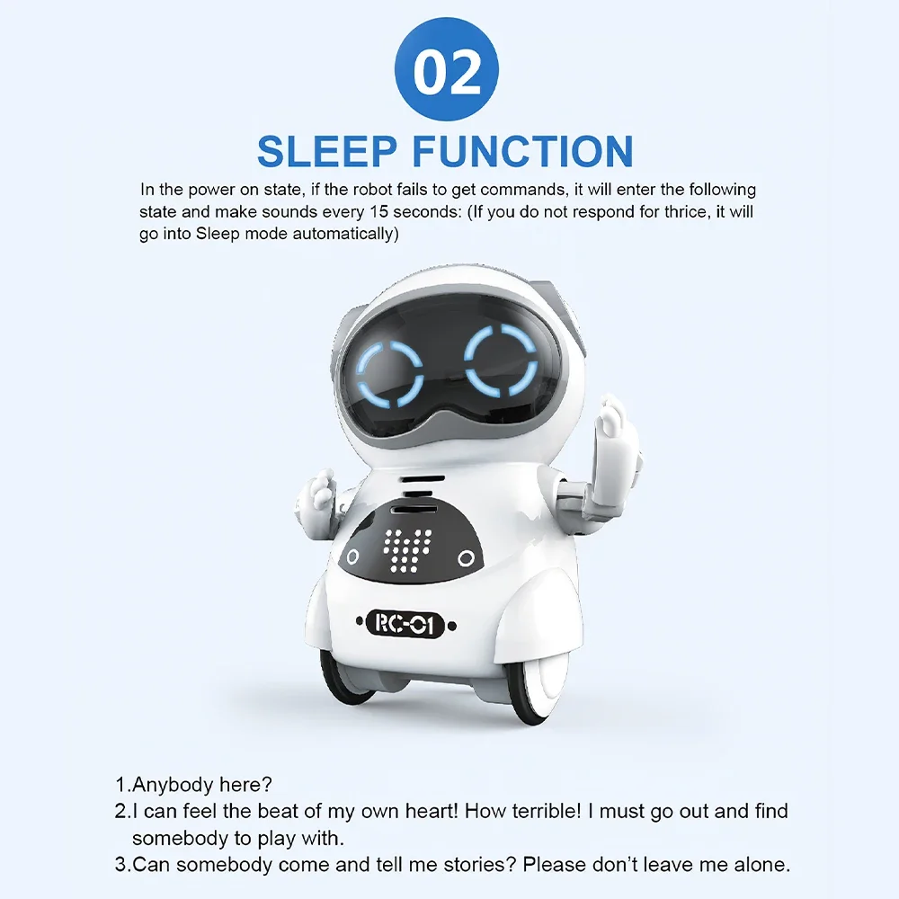 Remote Control Robot Toy Pocket Robot Talking Interactive Dialogue Voice Recognition Record Singing Dancing Telling Story for Kid