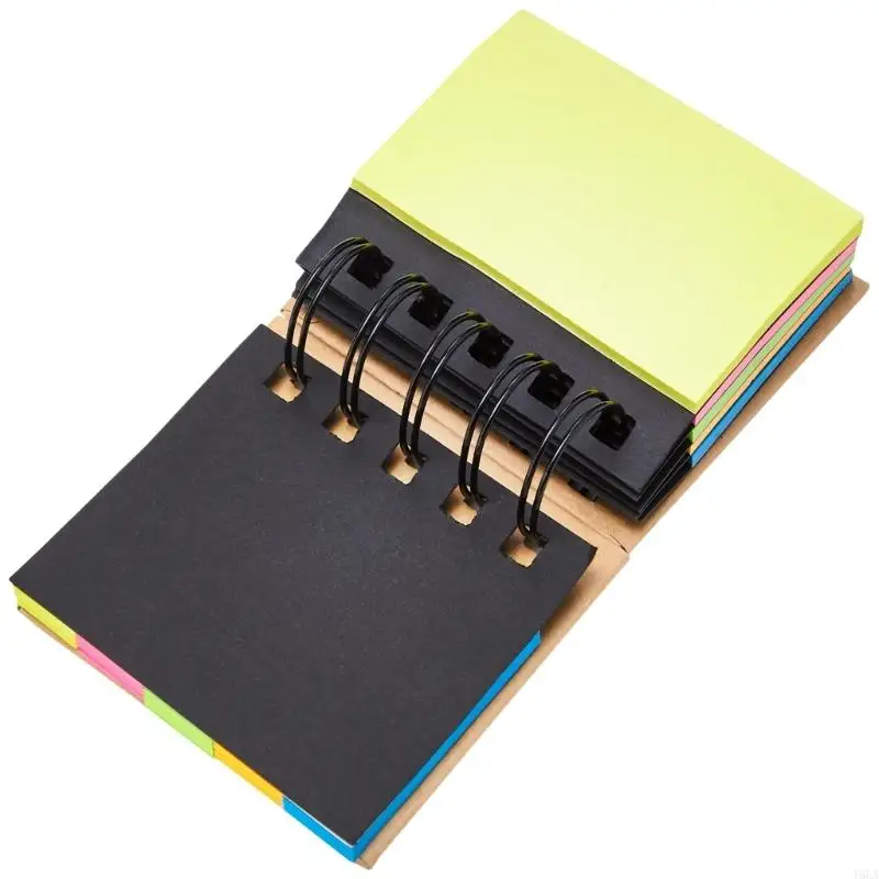 Spiral Notebook with Sticky Notes - Hard Cover Memo Pad for School  Office