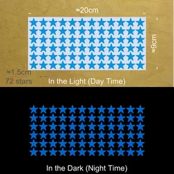 Vibrant Glowing Star Stickers for Kids' Rooms - Ceiling & Wall Decor (1.5cm 72 stars LM)