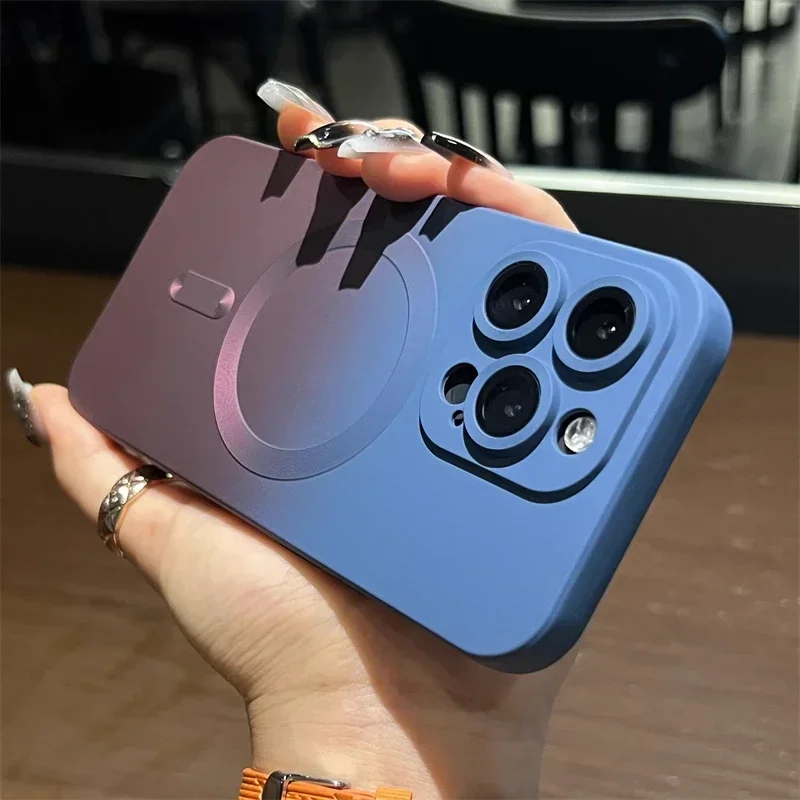 Vibrant Gradient MagSafe Wireless Charging Silicone Case
