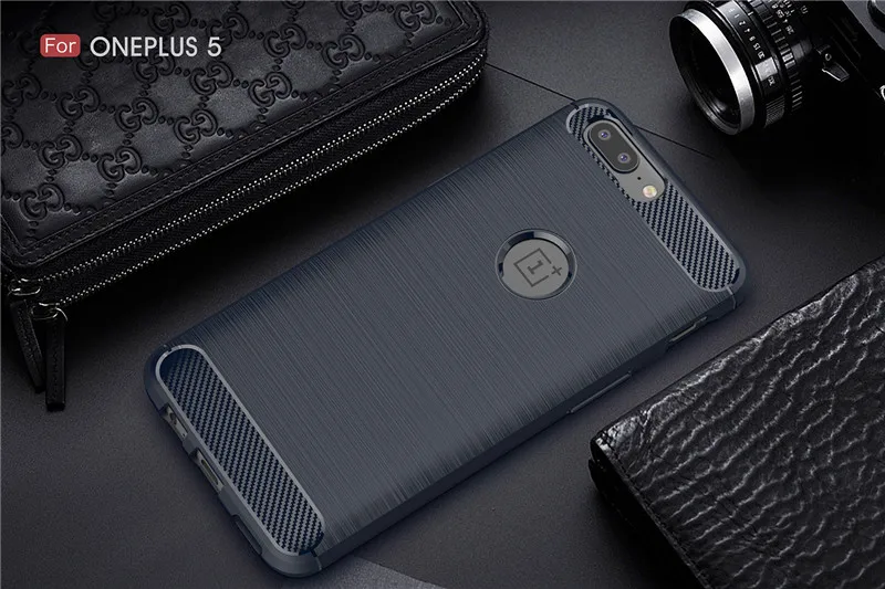 Brushed Carbon Fiber Soft Silicone TPU Skin Back Cover Phone Case