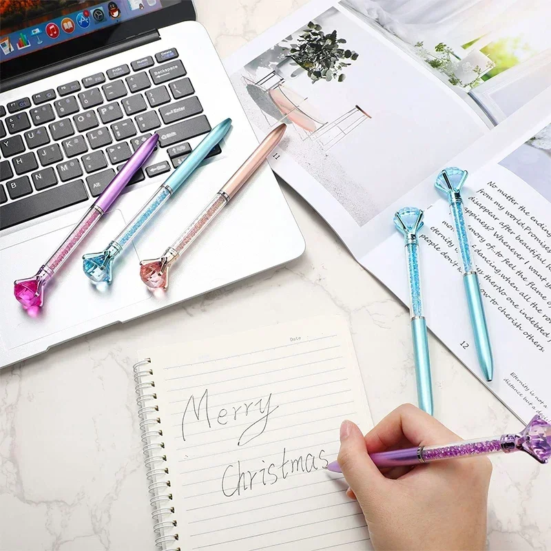 

Черная искусственная Бриллиантовая гелевая Шариковая ручка для офиса выдвижные принадлежности 20 шт. большие чернила