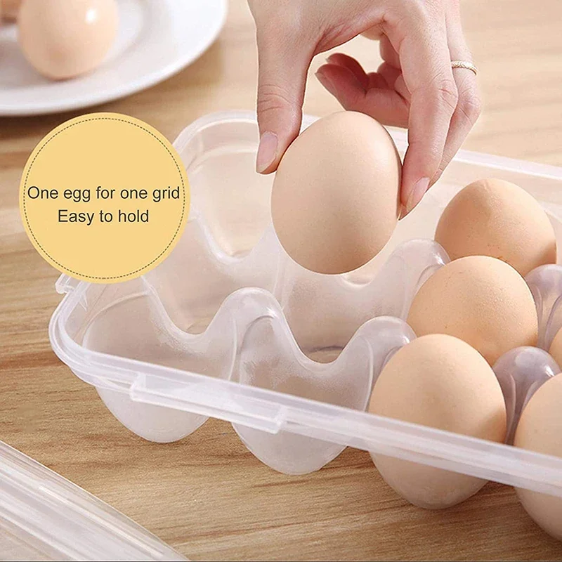 10/18/34 Grid Egg Tray egg storage container clear Egg Storage Box With Lid for refrigerator kitchen preservation organizer box