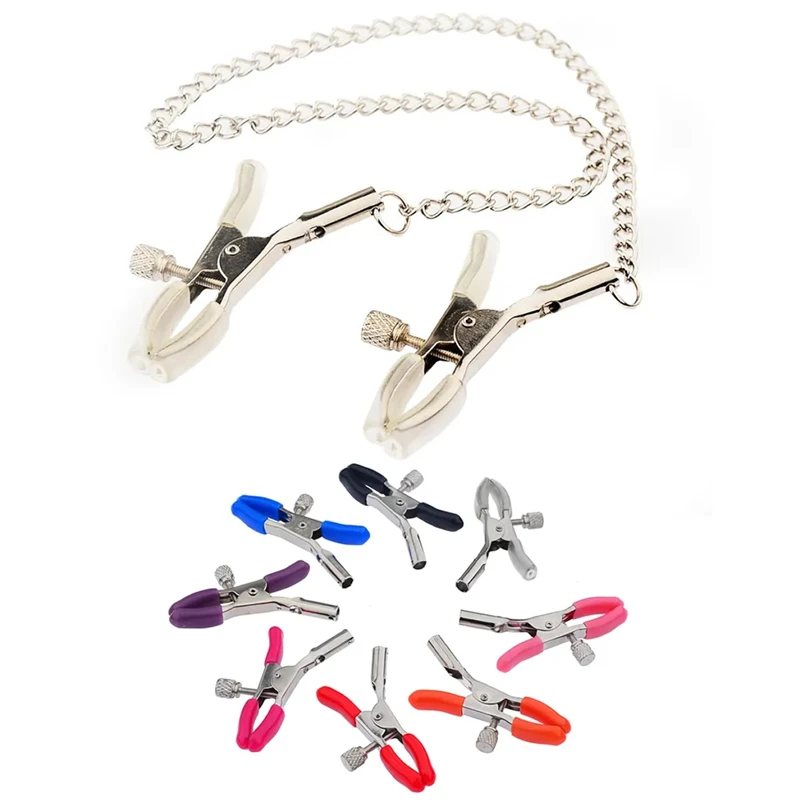 Metal Nipple Clamp Metal Chain Women Fetish Breast Labia Clip Stimulation Massager Bdsm Bondage Sex Products Adult