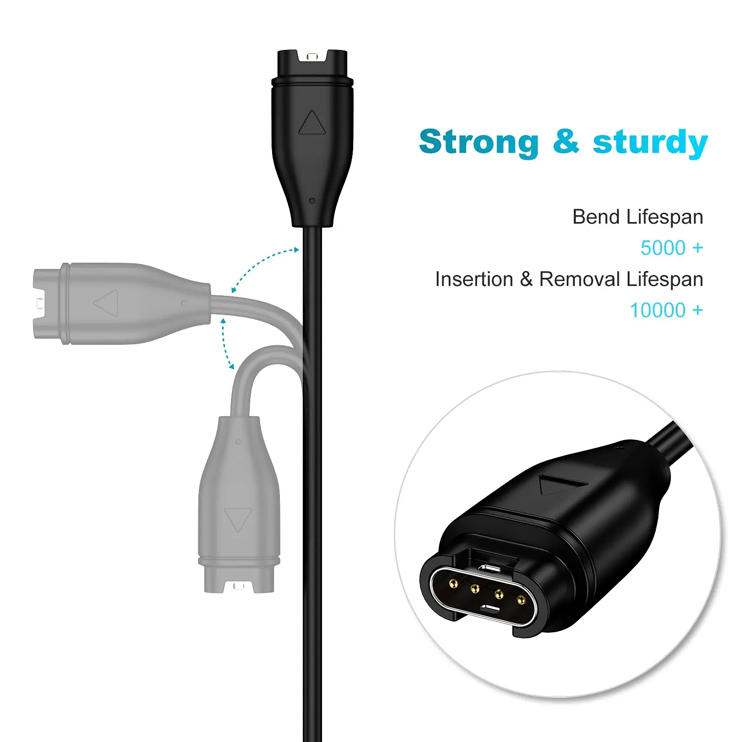 USB Charging Cable for Garmin Fenix 7 5 5X Plus 6 6S 6X Pro Charger Instinct Vivoactive 3 Venu Sq forerunner 935 245 Charger